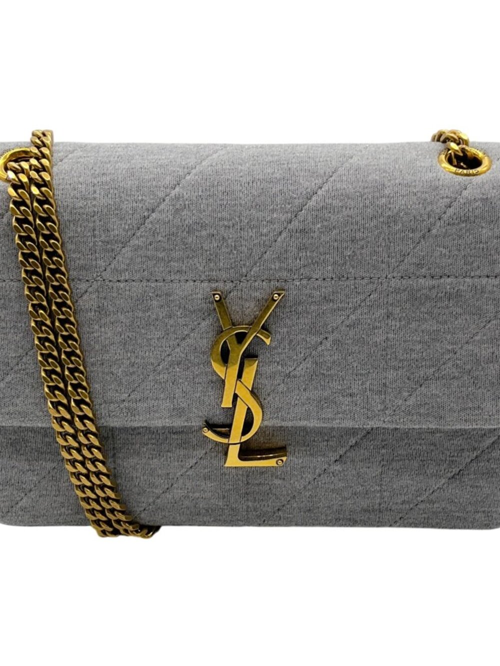 Saint Laurent Grey Jersey Mini Quilted Jamie Shoulder Bag